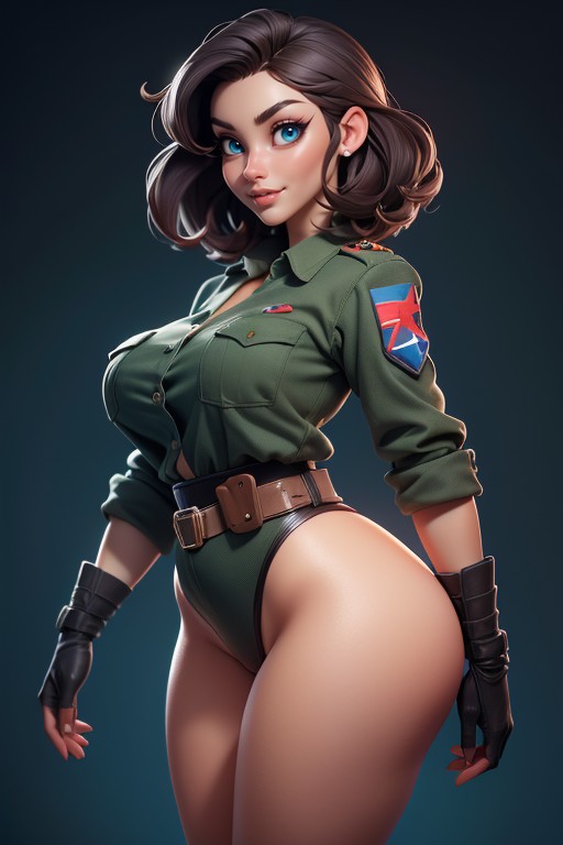 Curvy Hips, Thick, Military Hentai AI Porn