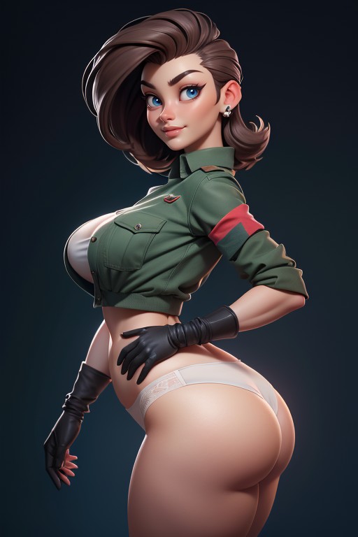 Thick Thighs, Thick And Curvy Body, Rear View Hentai AI Porn