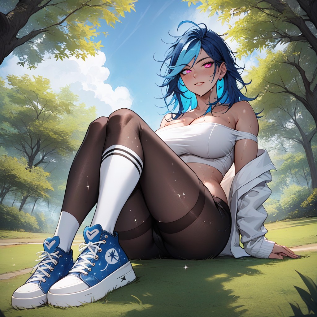 Japonés, Corazones De Amor, Heterocromía Hentai IA