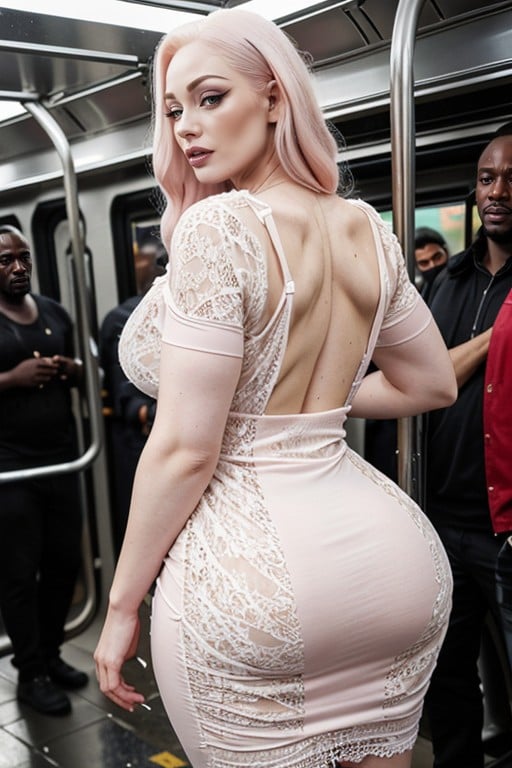 25+, Albino Pale Pinkish Skin, From Head To Feet View AI Porn