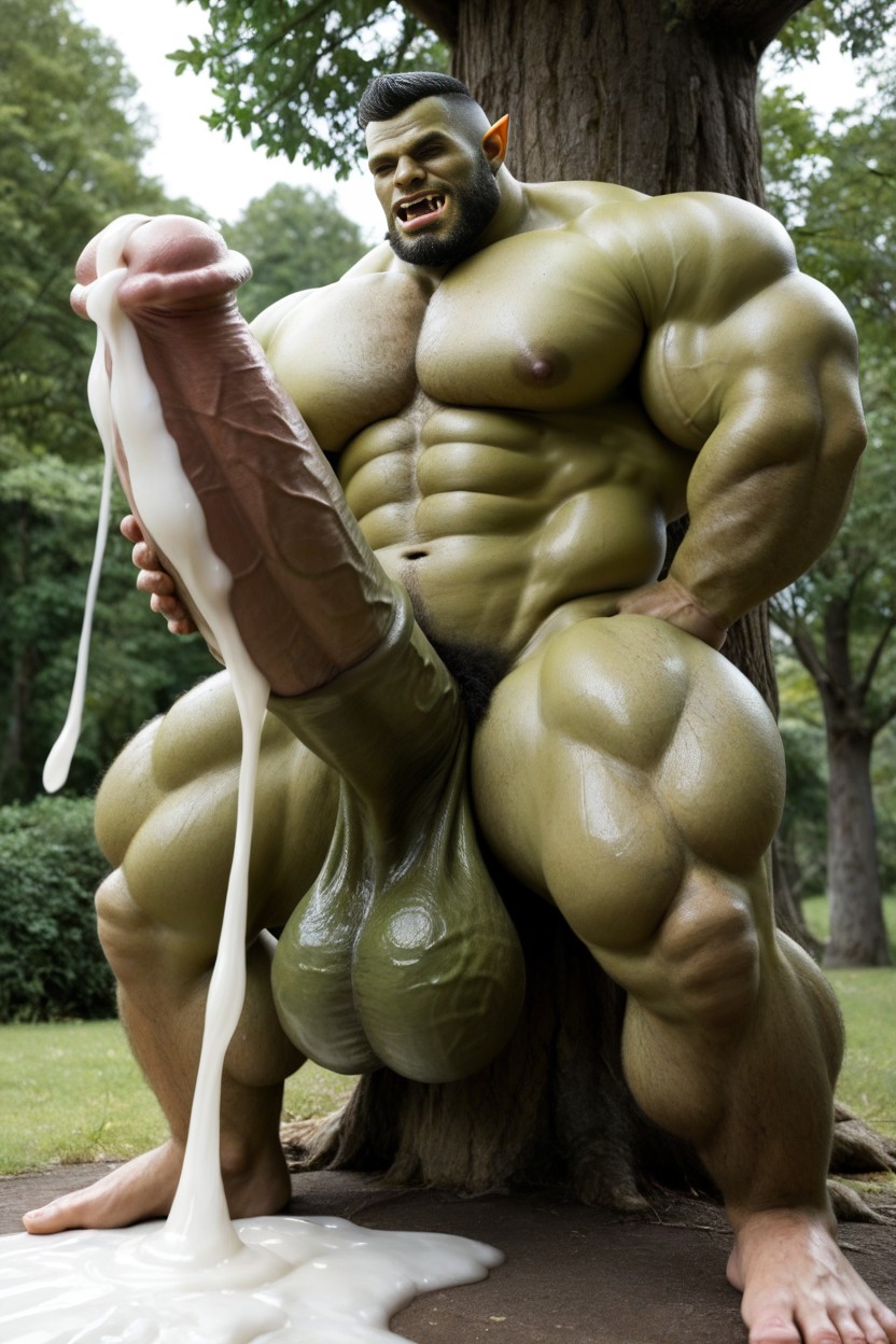 Top Much Taller Than Bottom, Diphalia, Bearded Orc AI Gay Porn