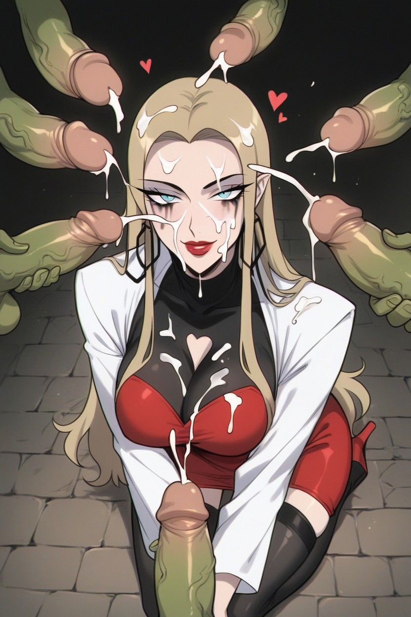Dungeon, Cum On Shoulders, Black Tube Skirt Hentai IA