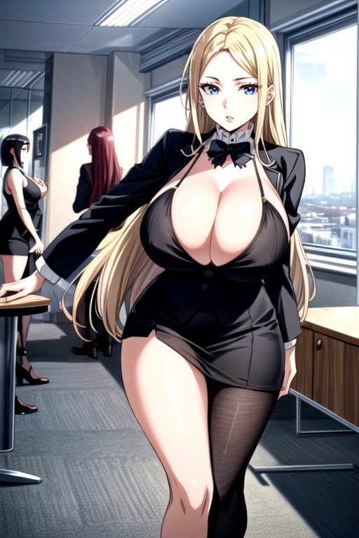 Screencap, Blue Eyes, Huge Boobs Tall Woman AI Porn