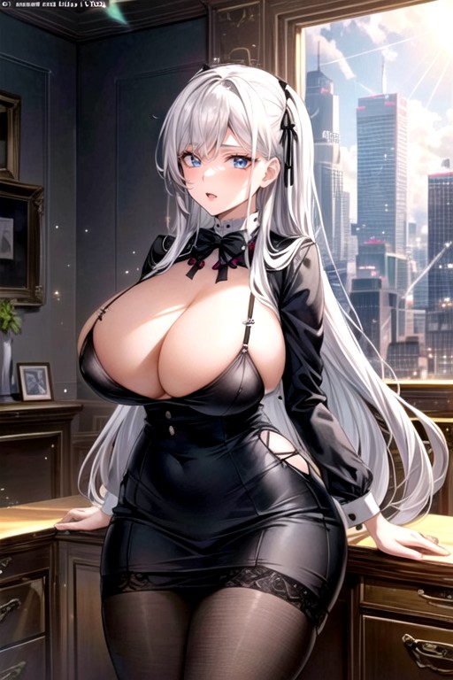 Long Legs, Suit Jacket Covering Tits, Tall AI Porn