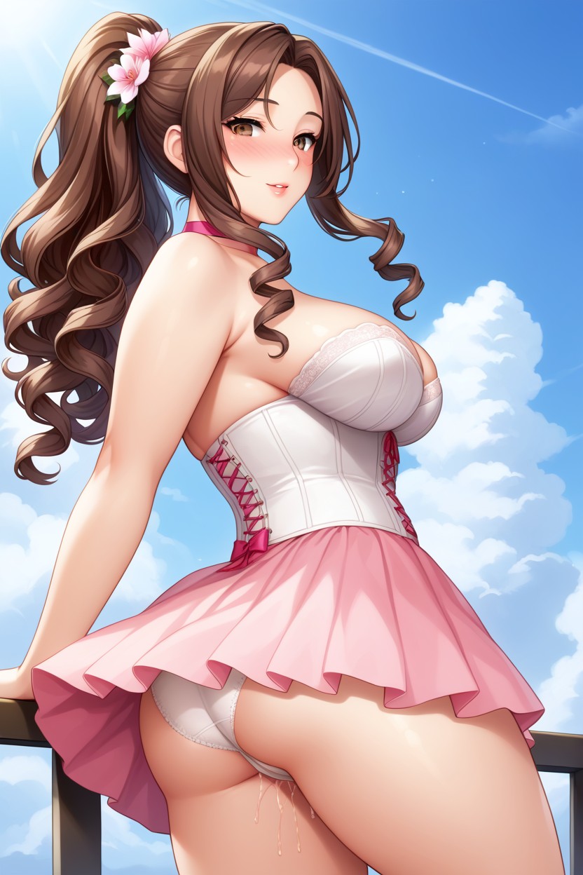 Pussy Juice, Corset, High Ponytail Hentai AI Porn
