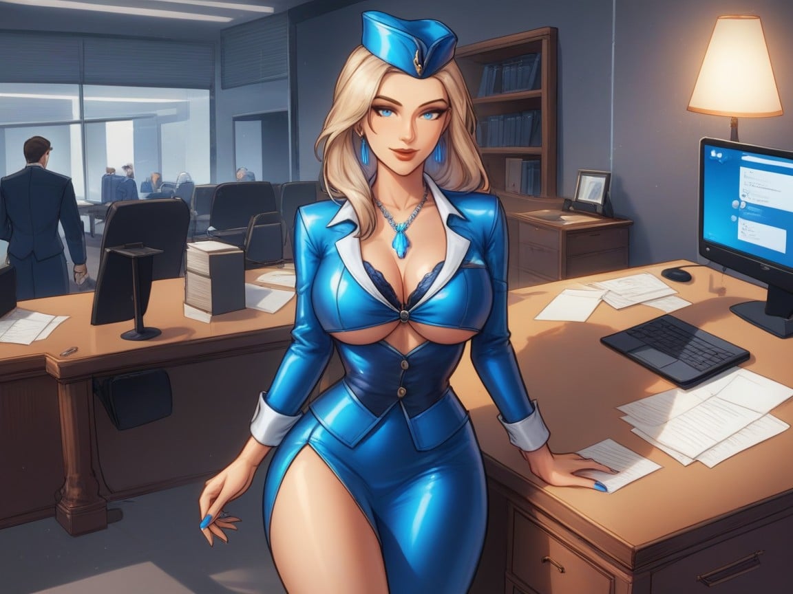 Reception Bell, Nsfw, Round Blue Eyes Porno latina IA