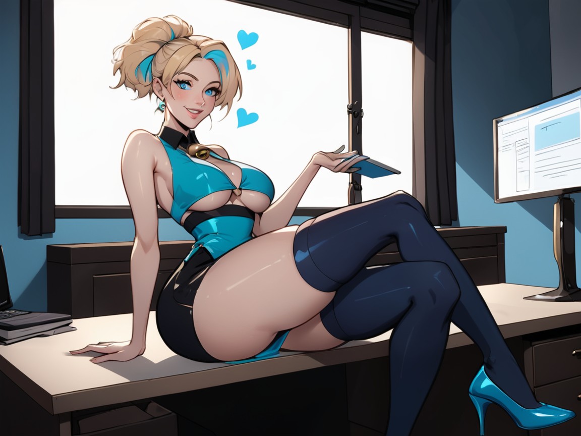 Office Location, Rounded Hips, Sloped Shoulders Porno IA