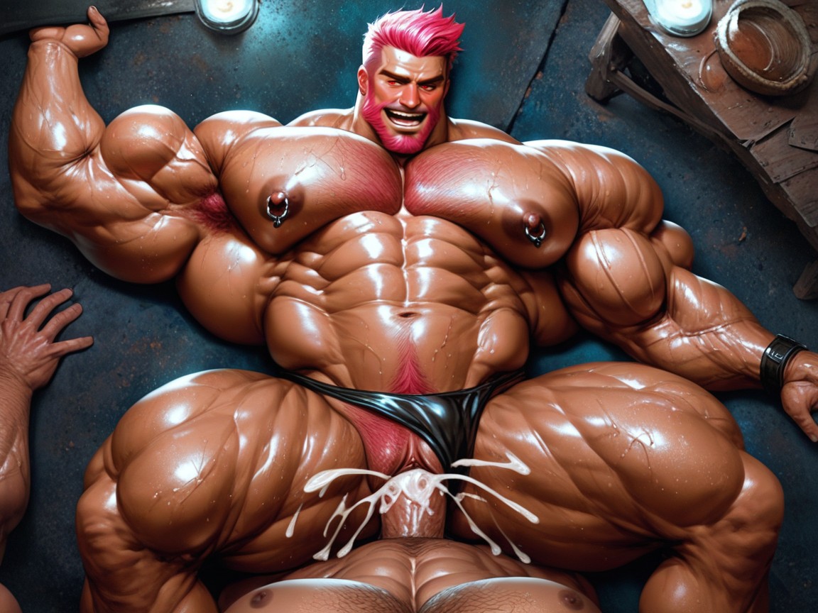 Orgasm, Hyper Muscles, Bodybuilder AI Gay Porn