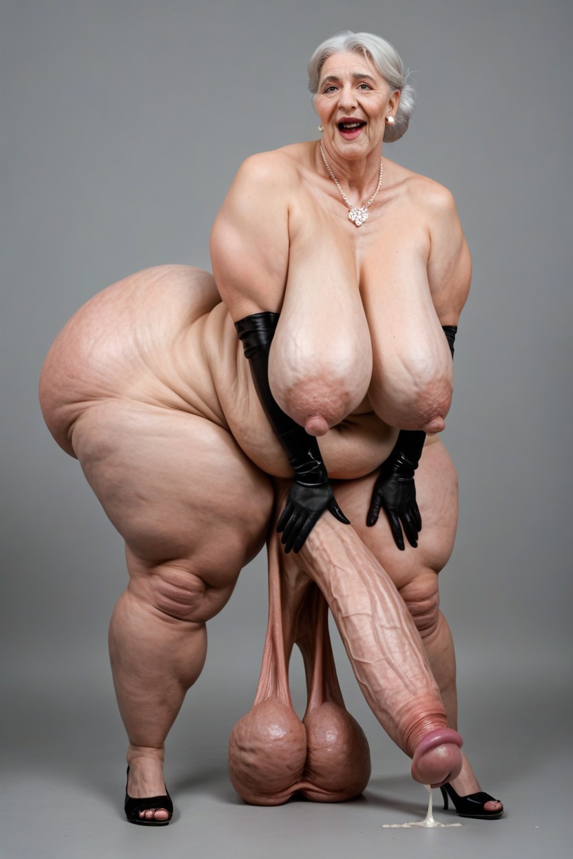 Extremely Veiny Breasts, Simple Background, Naked Shemale AI Porn