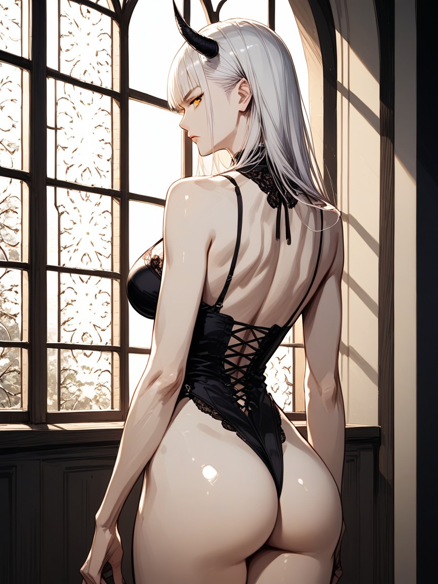 Rim Lighting, Naked, Curvy Succubus Hentai AI Porn