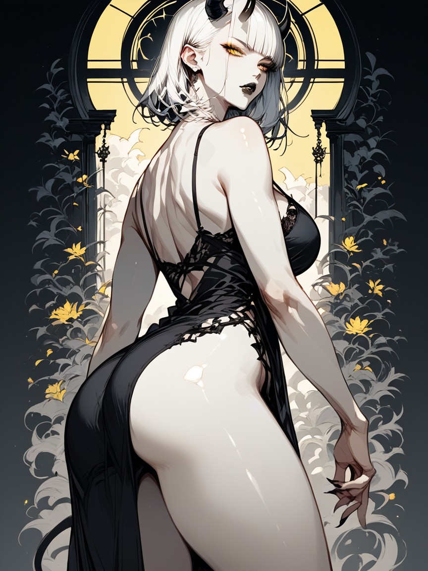 Slit Yellow Eyes, Castle Interior, Hip Curve ヘンタイAIポルノ