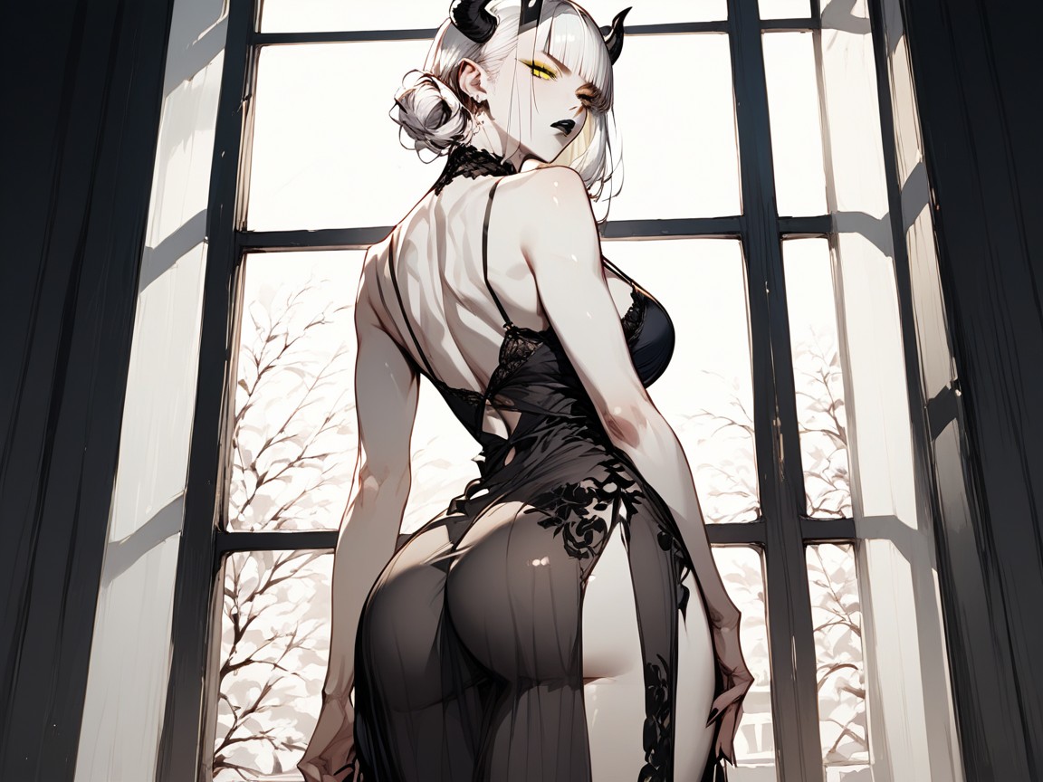 Anime Style, Eye Contact, Curvy Succubus Hentai AI Porn