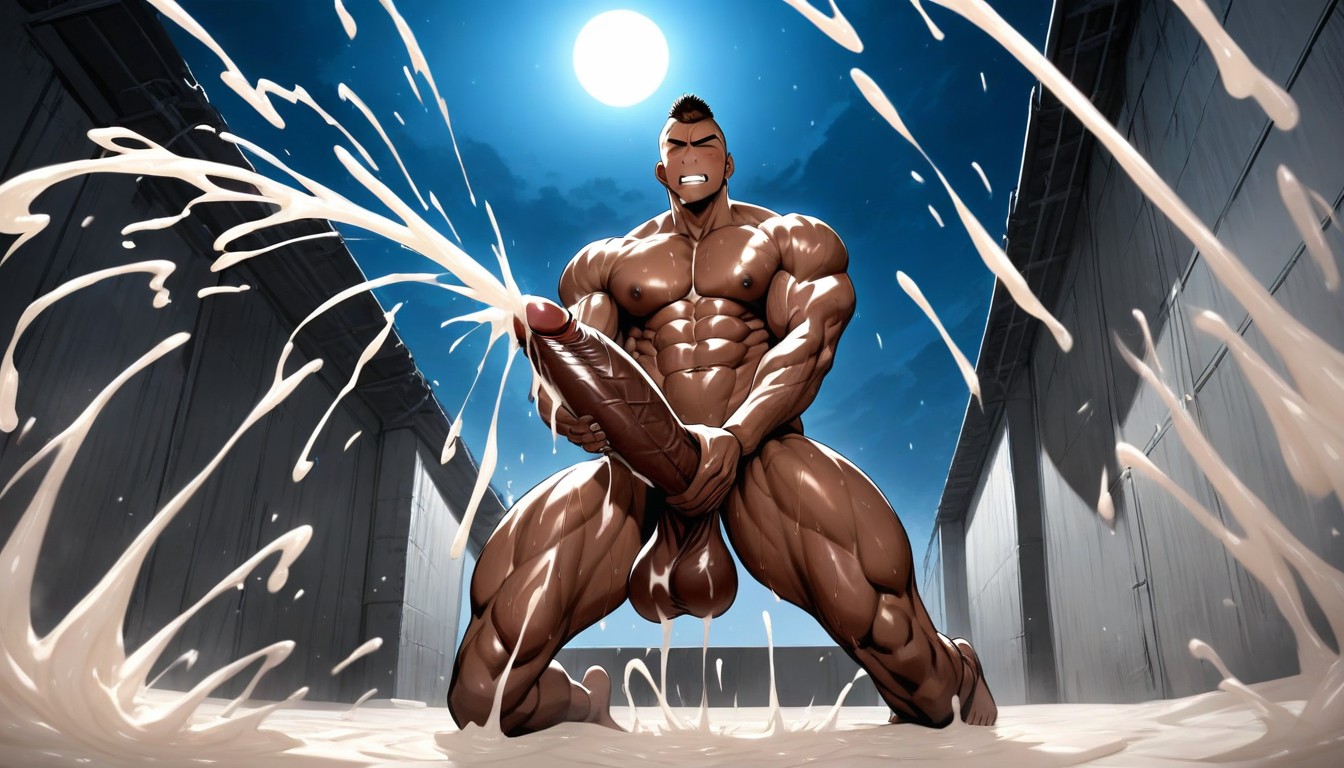En Colère, Highly Detailed Cock, Restrained By Sturdy Shackles Porno IA Gay