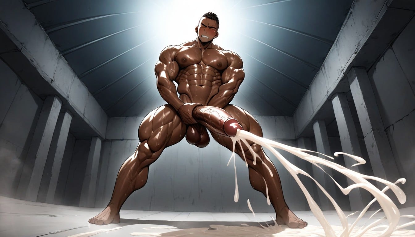Extraordinary Massive Ripped Bodybuilder, Dents Serrées, En Colère Porno IA Gay