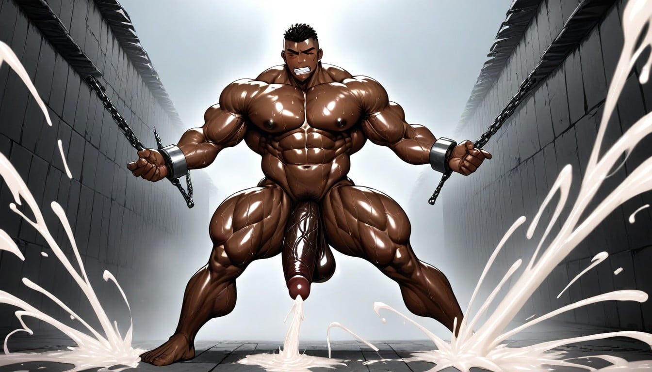 Oily Skin, Musclé, Men Only Porno IA Gay