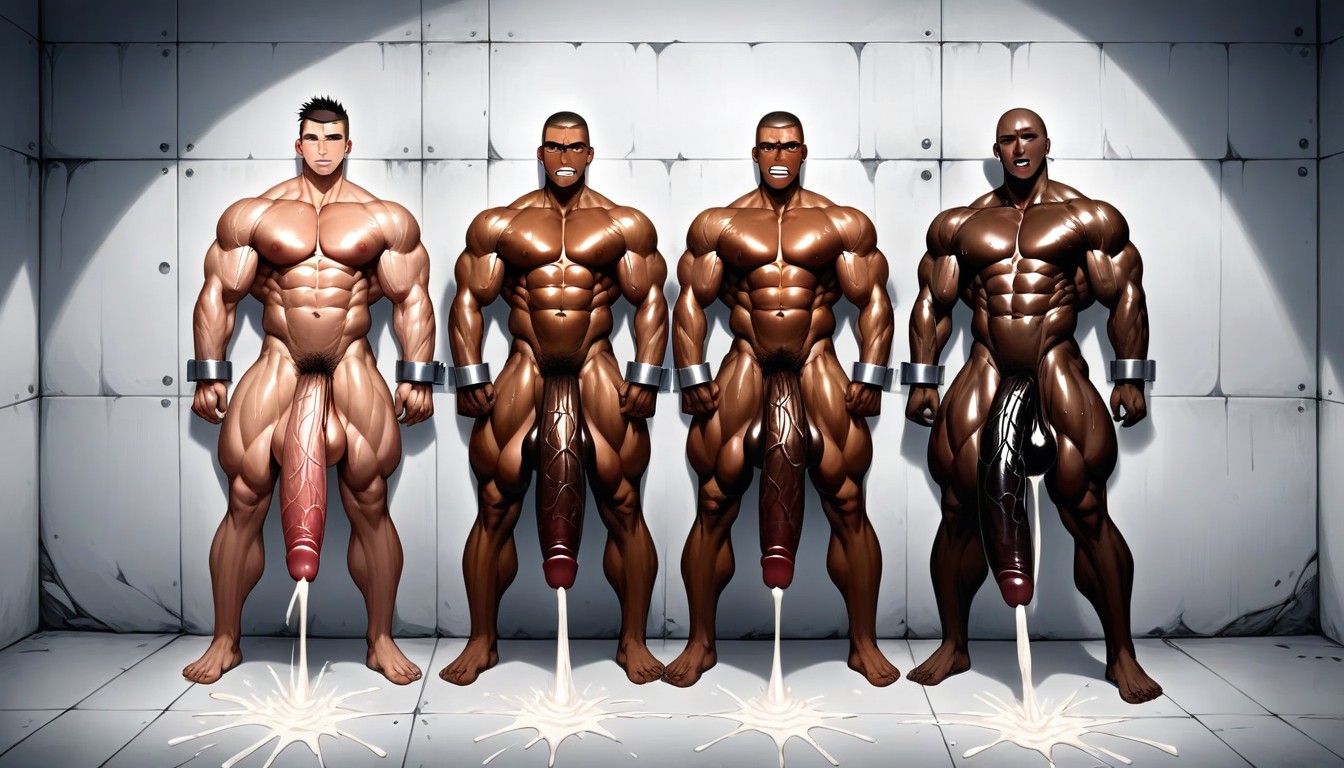 Huge Heavy Balls, The Sweat Covered His Muscular Physique, Night AI Gay Porn