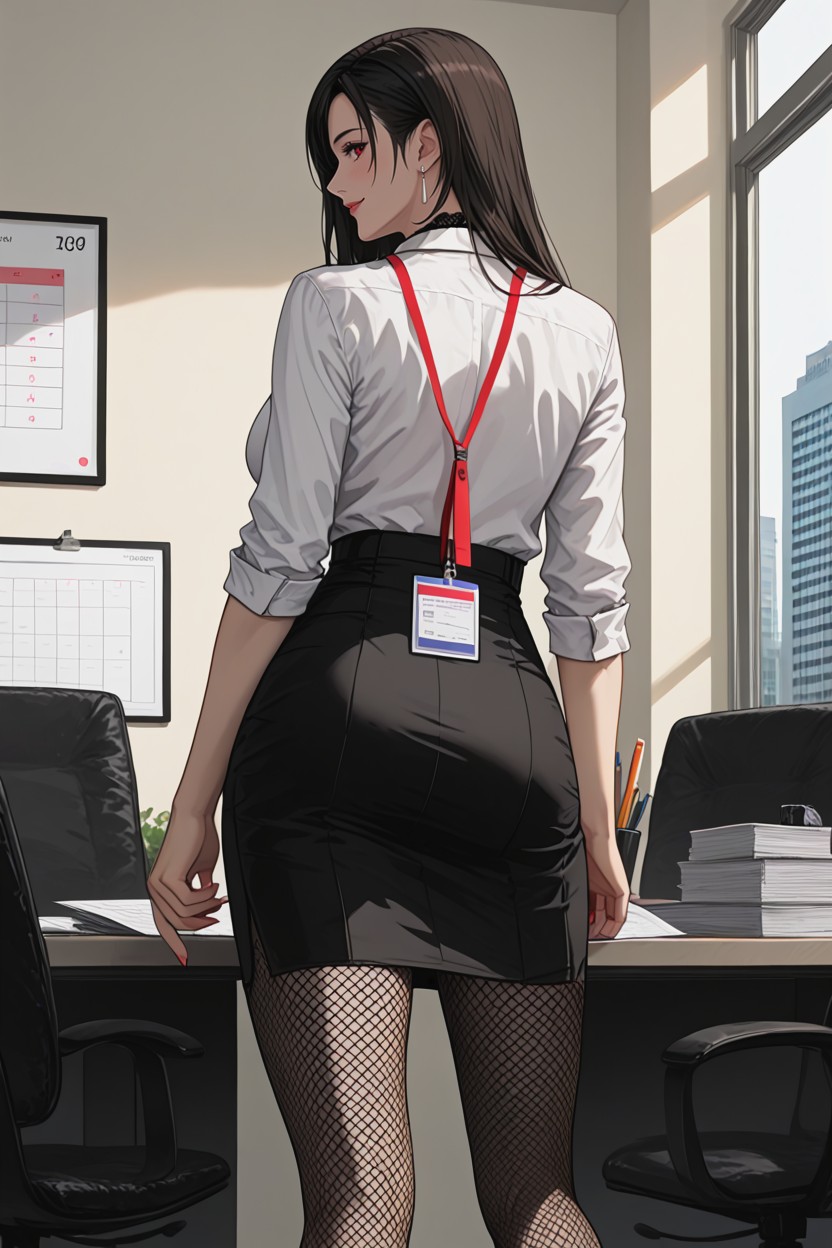 Rolled Sleeves, Tifa From Final Fantasy, Many People Around Hentai AI Porn