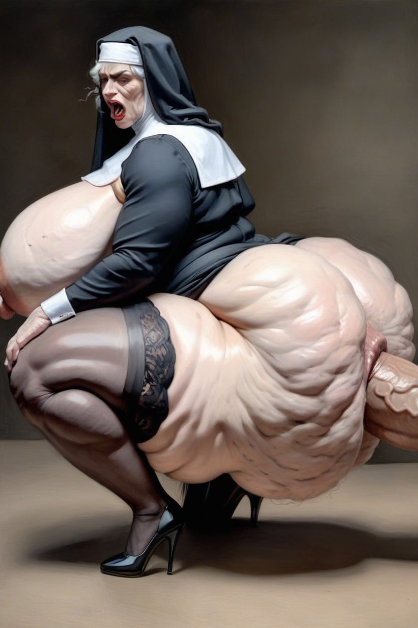 Looking At Viewer, Massive Dick, Hyper Gigantic Cock AI Porn