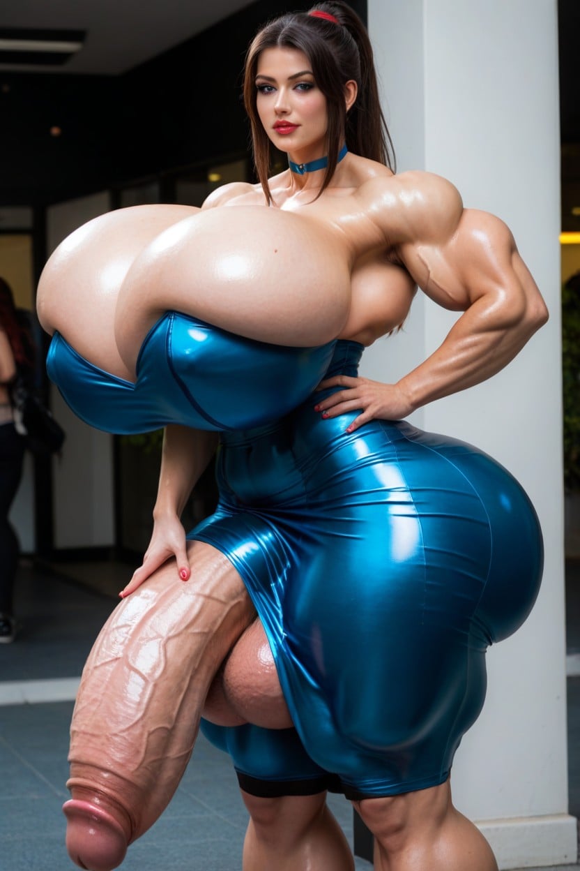 Oily Skin, Medium Hips, Front Angle Shemale AI Porn