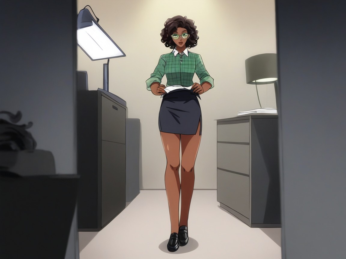 Copy Room, One Woman, Dark Brown Skin Hentai AI Porn