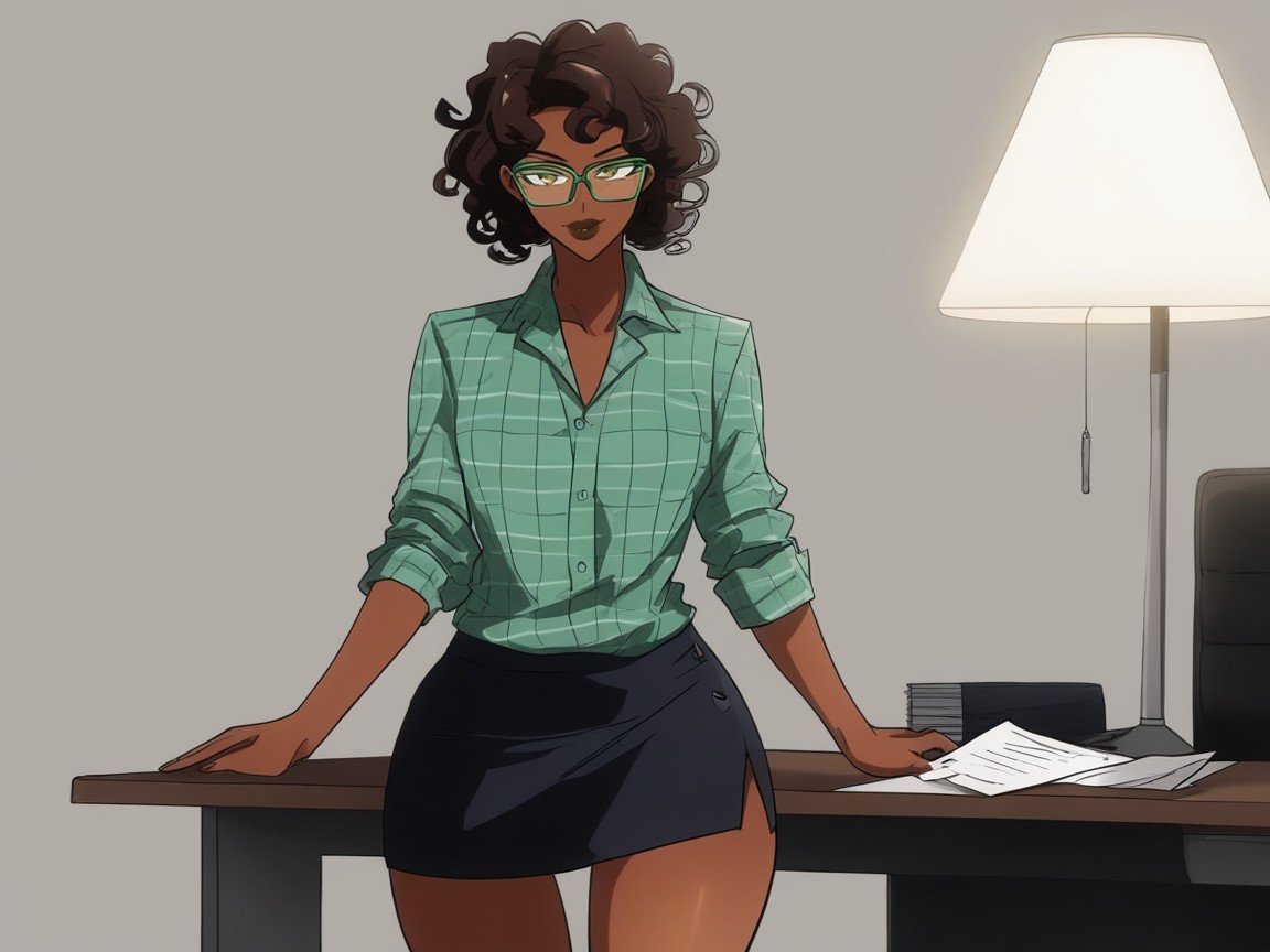 Energetic Face, Dark Ebony Skin, Skinny Hentai AI Porn