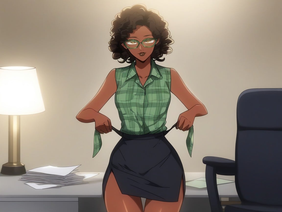 Black Skirt, Large Printer, Office Shirt Hentai AI Porn