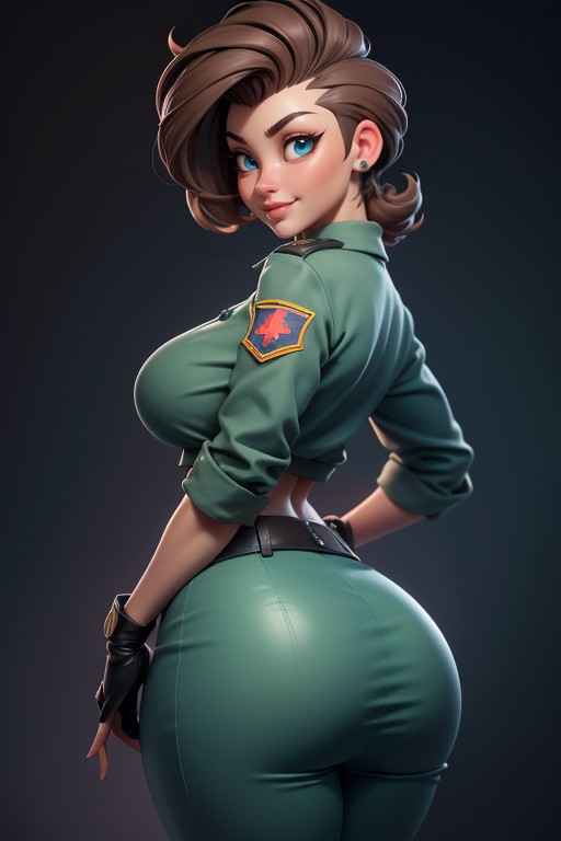 Tall Thick And Curvy Perfect Body, Blue Eyes, Thick Hentai AI Porn