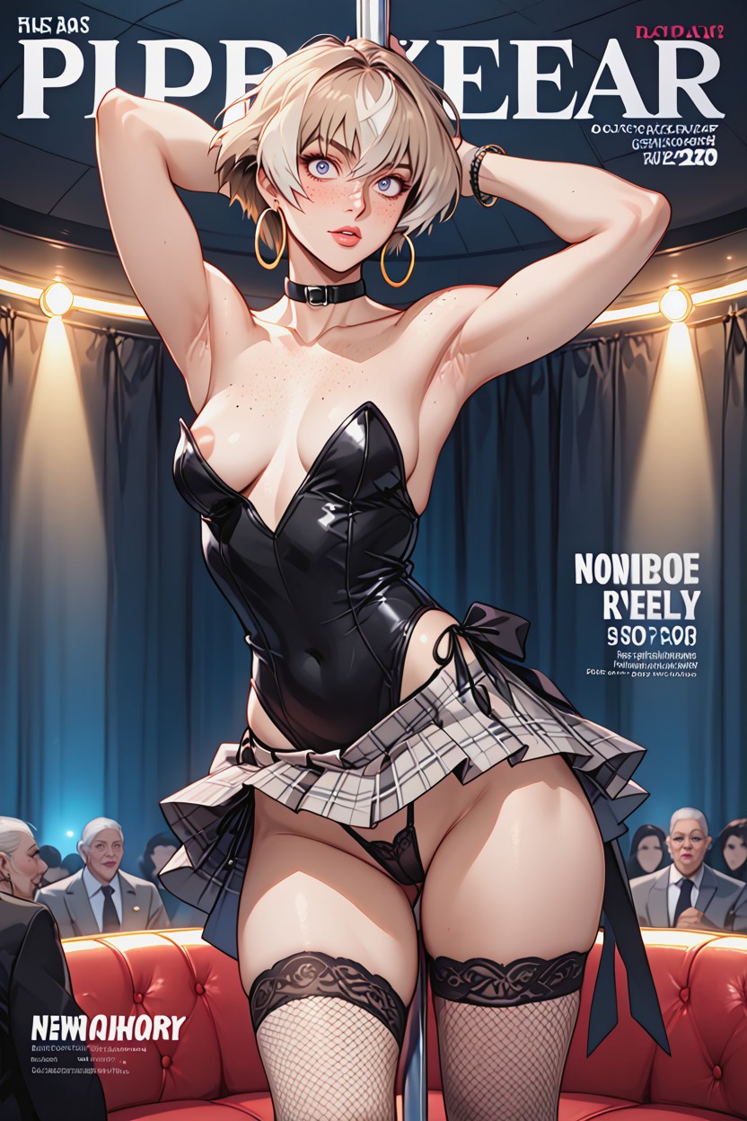 Saggy Breasts, Pink And White Plaid Skirt, Disney Art Style AI Porn
