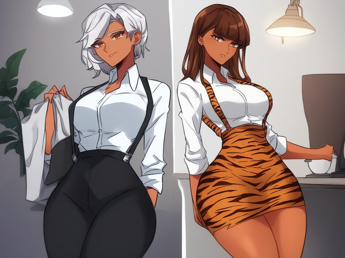 Strong Legs, White Hair, Mailroom Manager Hentai AI Porn