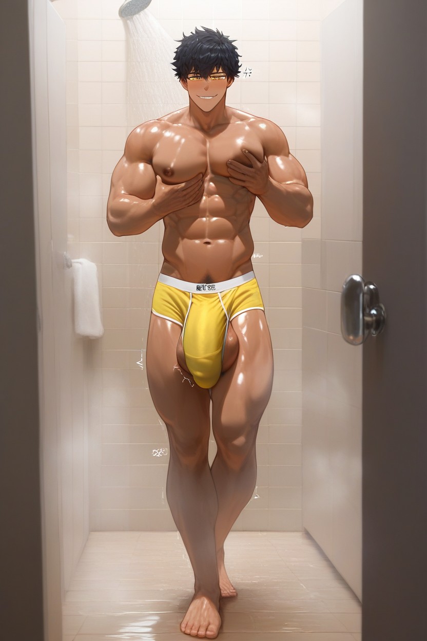 Steam, Smooth Body, Foreskin AI Gay Porn