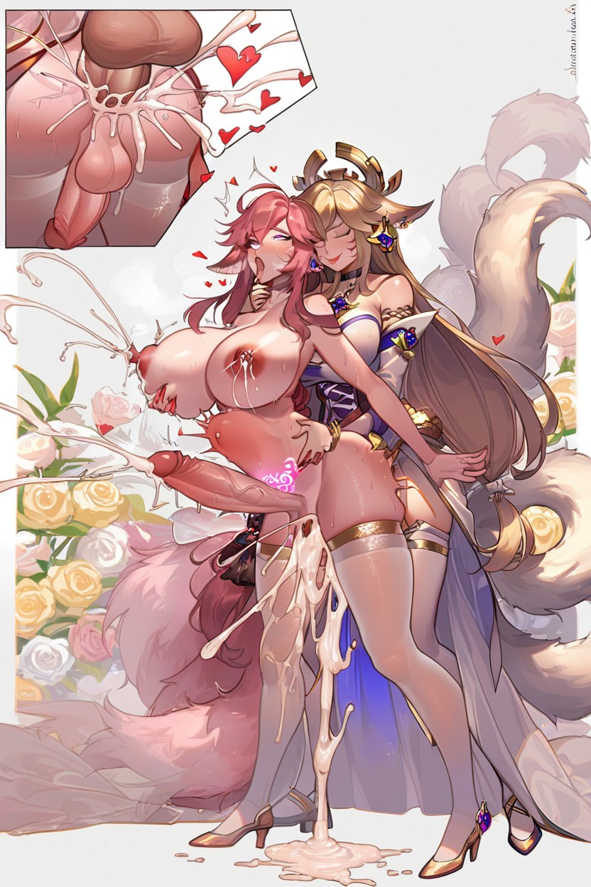 Female With Glowing Red Heart Womb Tattoos, Ass Sex, Excessive Sweat Hentai AI Porn