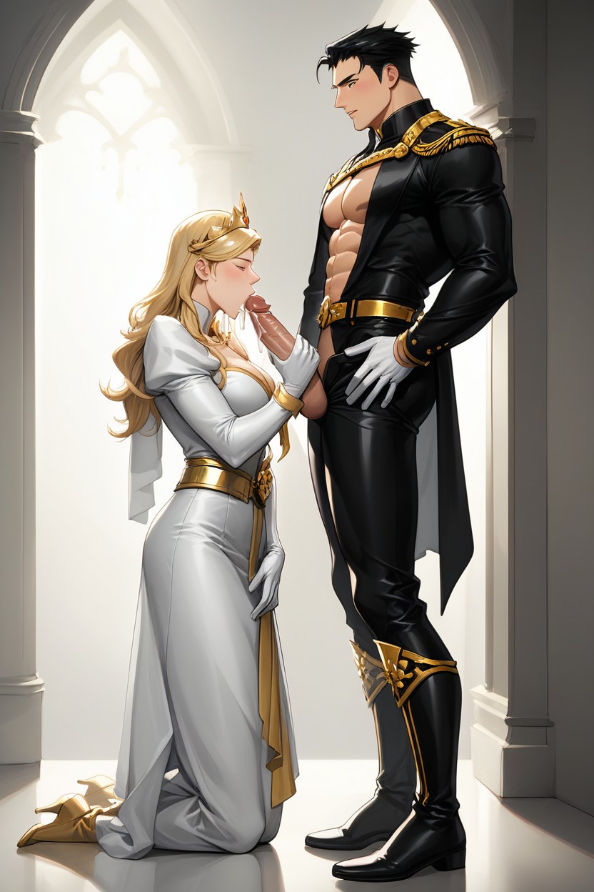 Standing, Palace Interior Background, Long Sleeves AI Gay Porn
