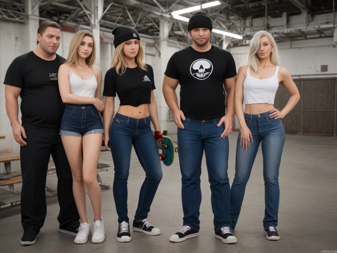 Small Breasts, Baggy Black Jeans, Small Ass AI Porn