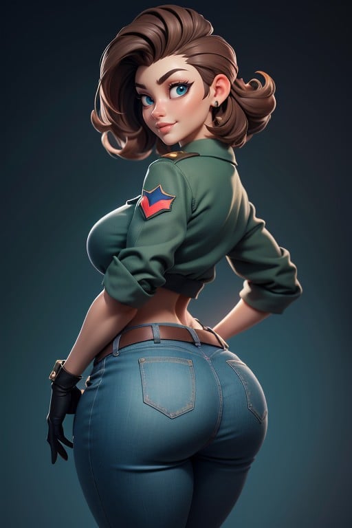 Rear View, Green Shirt, Head Bald On The Sides Hentai AI Porn