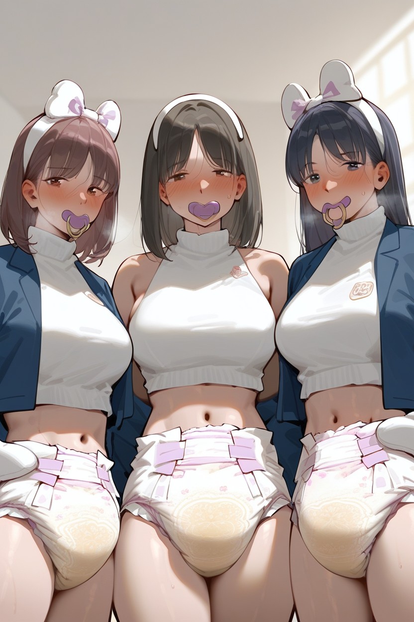 Multiple Women, Embarrassed, Multiple People AI Porn