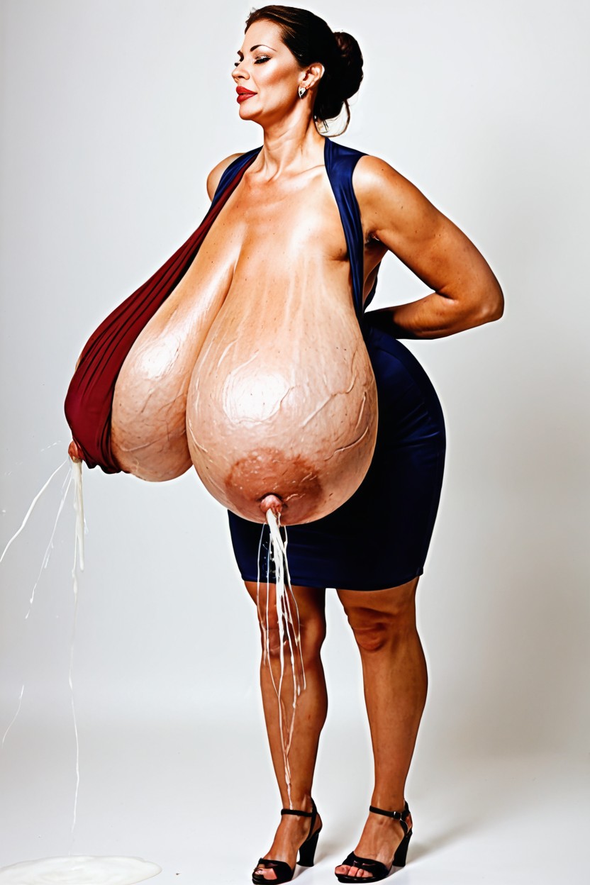 Gigantic Breasts, Correct Anatomy, Simple Background AI Porn