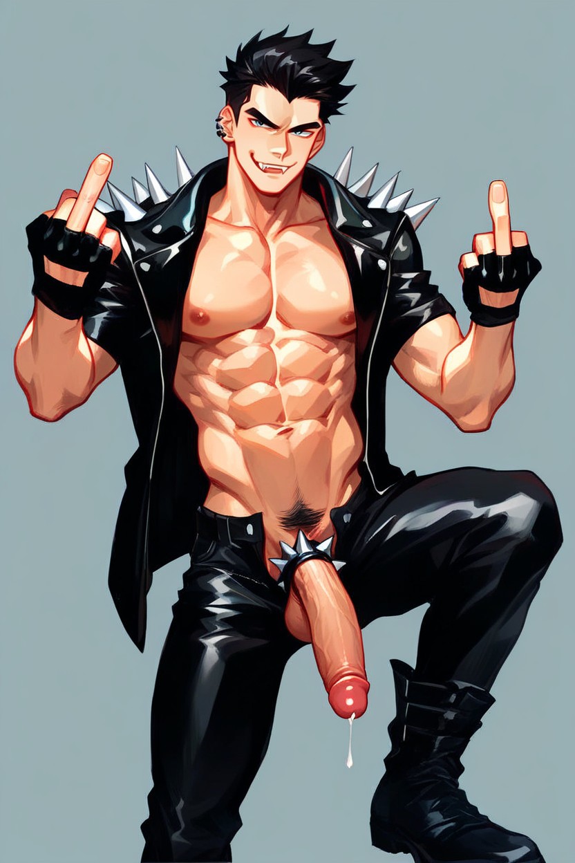 Eight-pack Abs, Dark Background, 18+ Porno gay IA