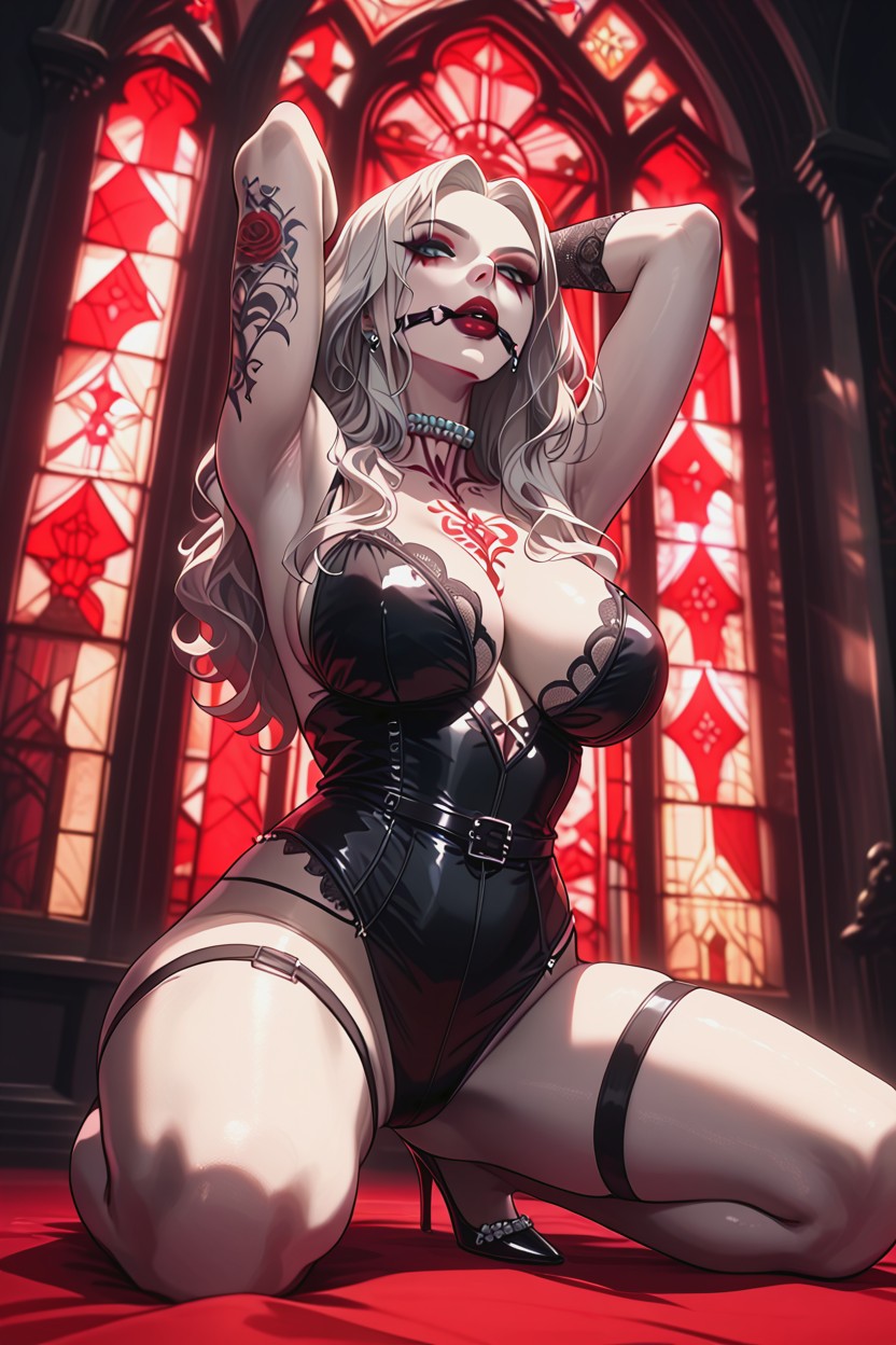 Pearl Choker, Long Straight White Hair, 25+ Hentai AI Porn