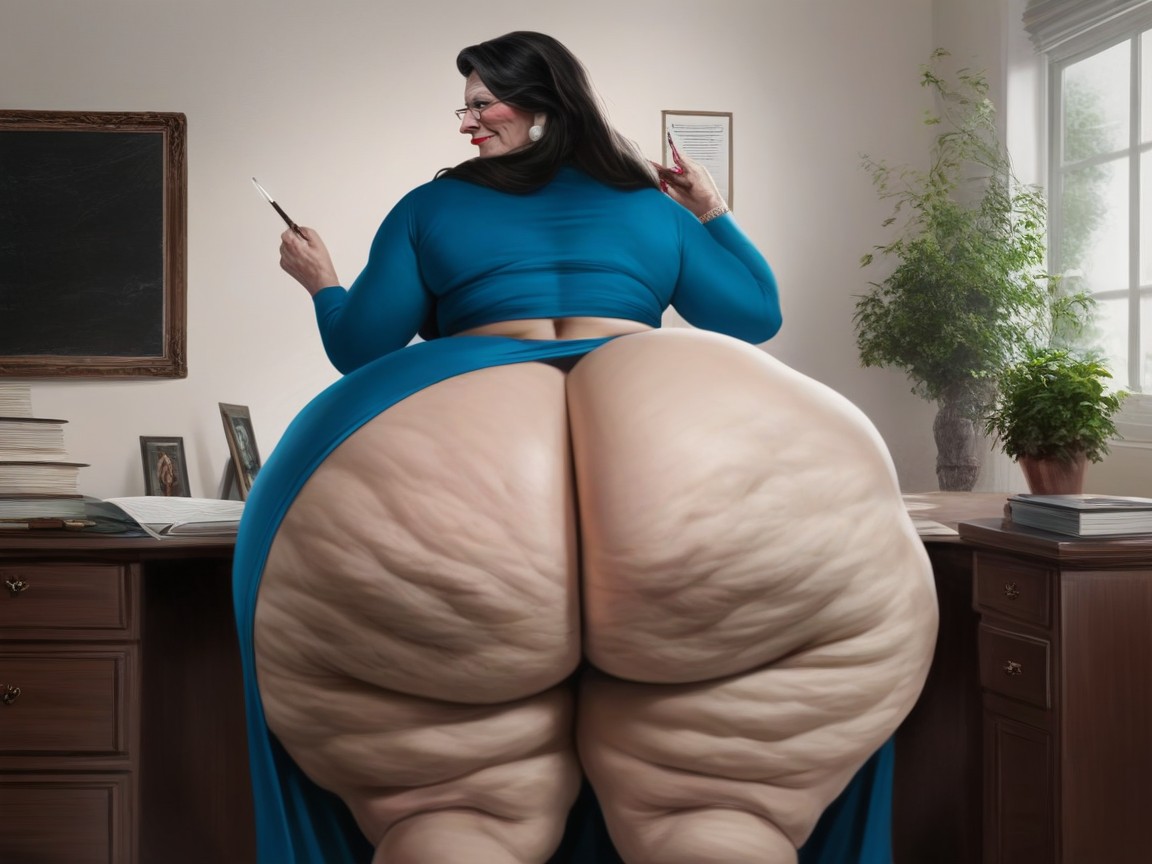 Beauty Face, Black Hair, Extremely Large Ass AI Porn