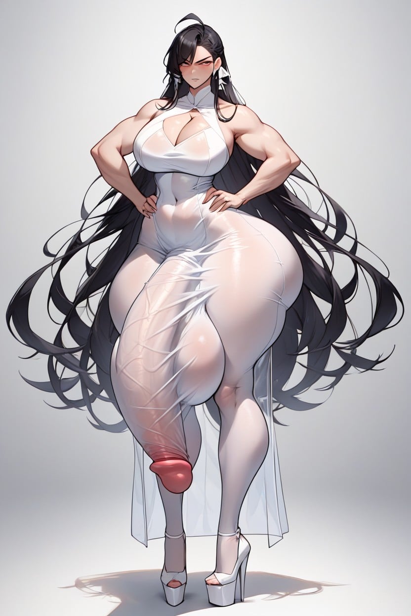 Wide Hips, Hair Drags On Floor, Massive Round Huge Bulge Porno shemale IA