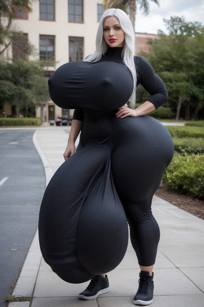 Hyper Ball Growth, Thick Lips, Firm Breasts Shemale AI Porn