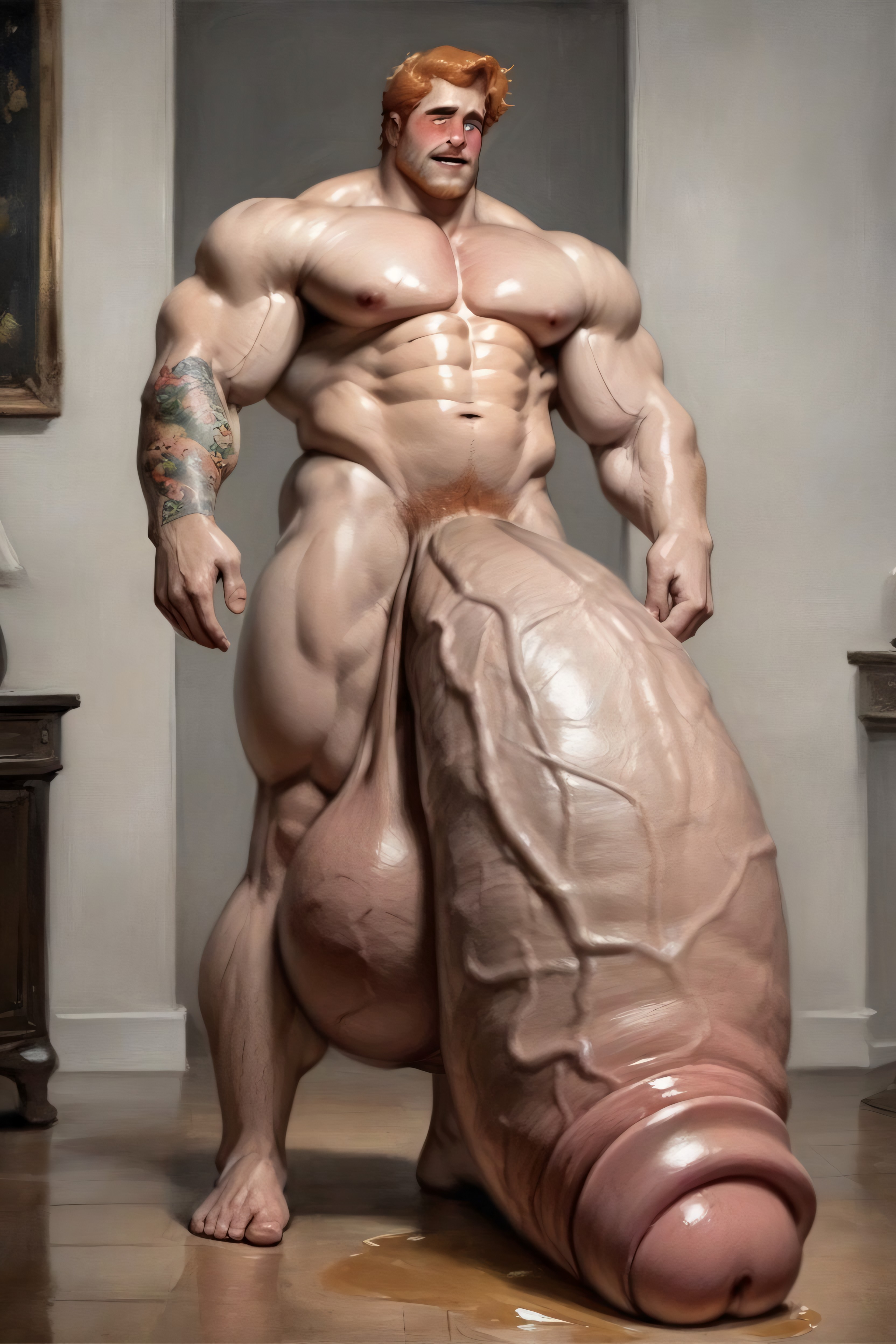 Extreme Girth, Normal Body Type, Full Height At Full Frame AI Gay Porn