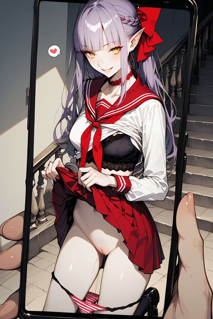 Anatomically Accurate, Perfect Anatomy, Panties Around One Leg Hentai AI Porn