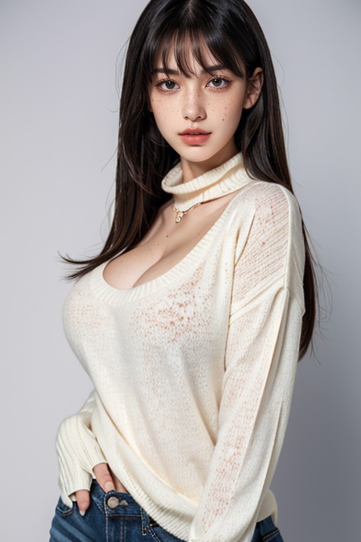 Shiny Skin, Very Long Straight Hair, Cosplay AI Porn