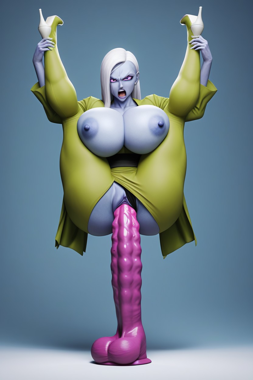 Sorprendida, Violet Eyes, Long White Hair Porno IA