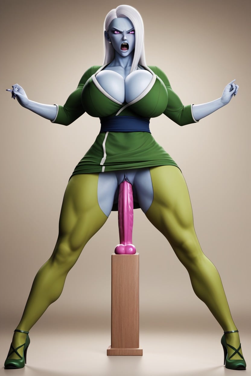 Skirt On, Legs Open Wide, Large Ass AI Porn