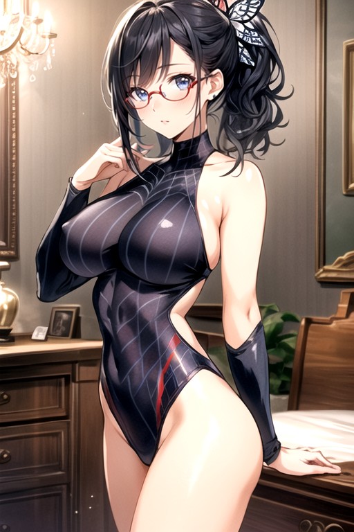 Ponytail, Warm Anime, Web Pattern Suit Hentai AI Porn