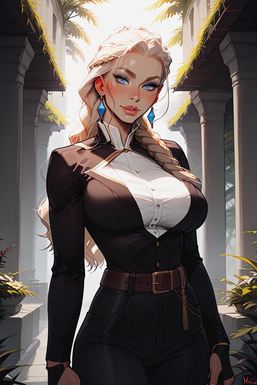 A Seductive Stunning Fantasy Sorceress, 20+, Solid White Background Hentai AI Porn