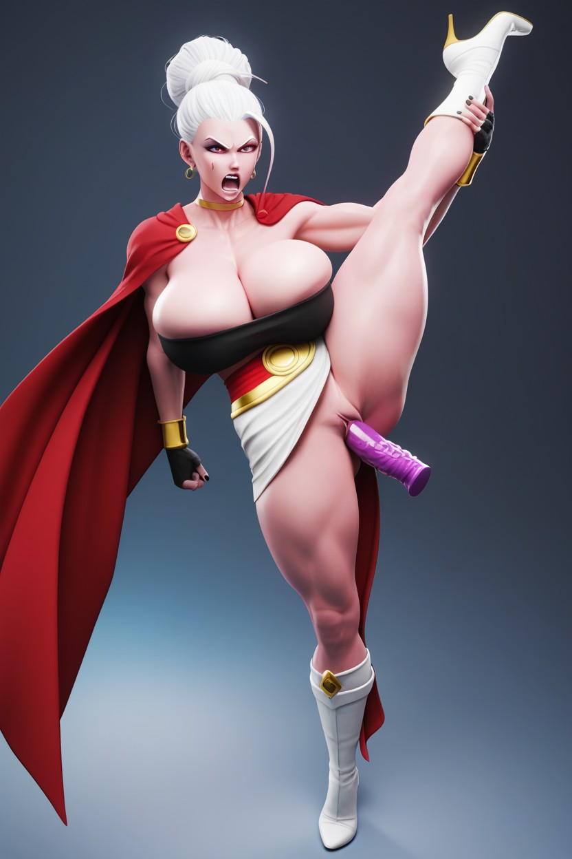 Focus On Face, Full View, Lifted Up In Air Dr Arinsu From Dragon Ball AI Porn