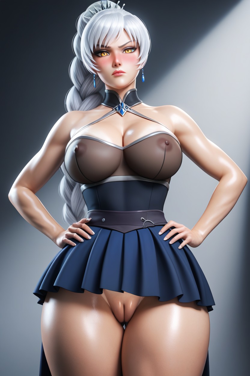 25+, Angry, Weiss Schnee Outfit AI Porn